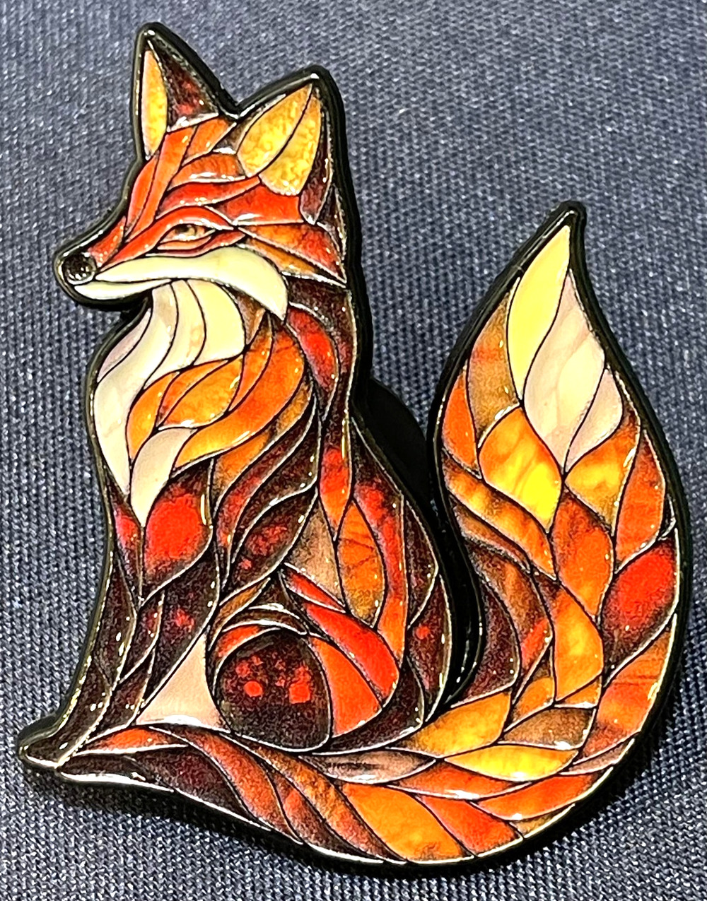 NWOT Fox Brooch Lapel Pin Enamel Orange Fall Autumn Animals Forest Pack Howl